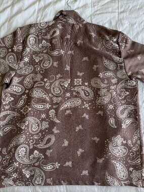 Malibu Linen-Look Short Sleeve Button-Up Paisley Shirt
